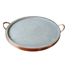 Forma De Pizza Em Pedra Sabão Com Alça De Cobre 25,0 Cm Foto mini 1