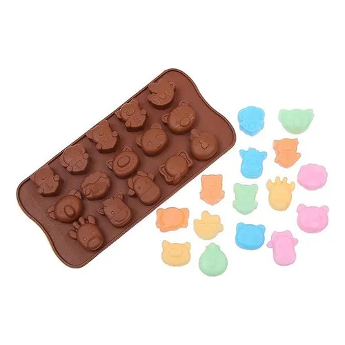 Forma De Silicone Animais Girafa Elefante Panda M Foto 1