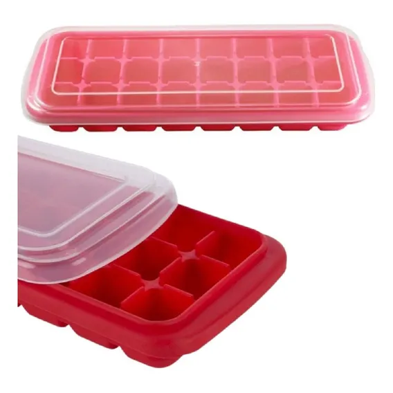 Forma De Silicone Gelo Com Tampa 24 Cubos Livre Bpa Foto 1