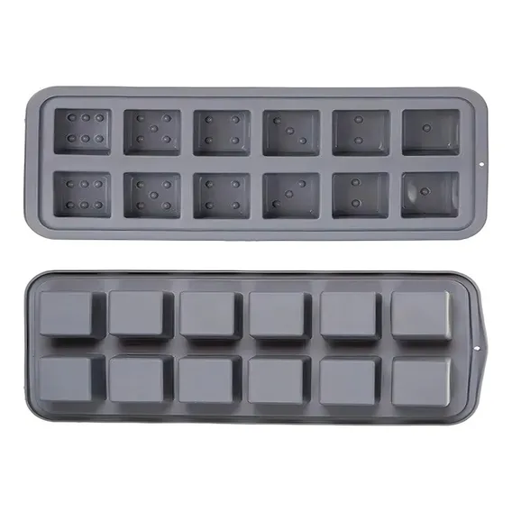 Forma De Silicone P/ Gelo Gelatina Brownie Gourmet Decorado Cor Preto Foto 1