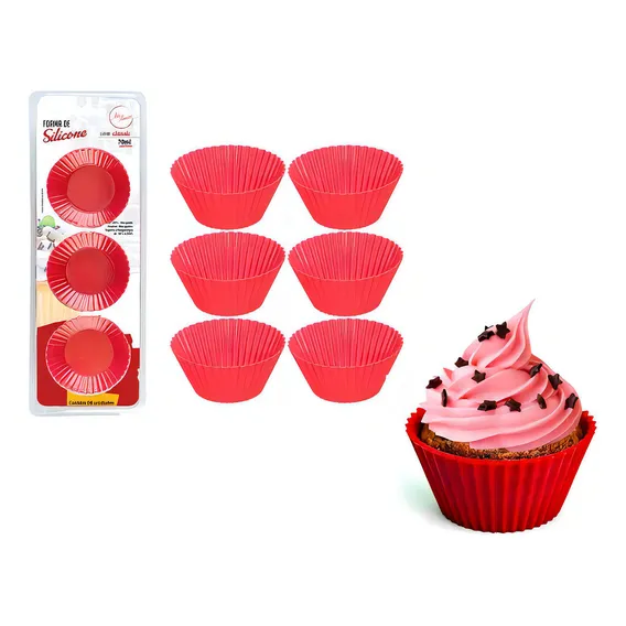 Forma Forminhas 100% Silicone Não Gruda Para Doces Cupcakes Foto 1