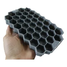 Forma Gelo Silicone Chocolate Bombom Sabonete Colmeia Cubo Cor Cinza-escuro Foto  mini 1