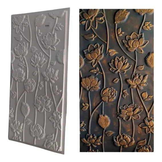Forma Gesso 3d - Molde Gesso 3d - Floral - 1 Metro Cor Cinza Foto 1