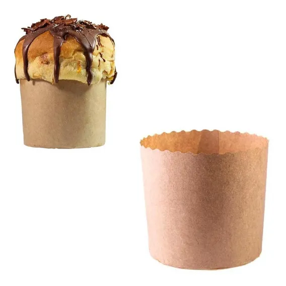 Forma Mini Panetone Kraft Papel Forneável 100g 12un Foto 1
