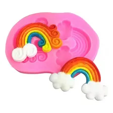 Forma Molde Silicone Arco Iris Nuvem Ceu Fondant Chocolate Foto mini 1