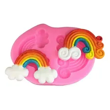 Forma Molde Silicone Arco Iris Nuvem Ceu Fondant Chocolate Foto mini 3