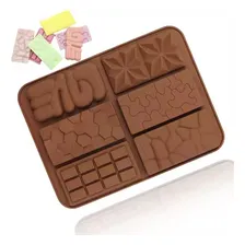 Forma Molde Silicone Barra Tablete Chocolate Confeitaria Foto  mini 1