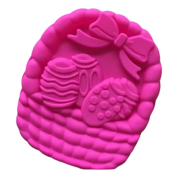 Forma Molde Silicone Bolo Cesta Ovos Pascoa 28.5cm Coelho Foto 1