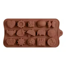 Forma Molde Silicone Chocolate Bombom Bicho Castelo Coroa Foto mini 1