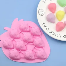 Forma Molde Silicone Morango Biscuit Sabonete Velas Bombons Cor Verde Foto mini 4