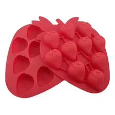 Forma Molde Silicone Morango Biscuit Sabonete Velas Bombons Cor Vermelho Foto  mini 1