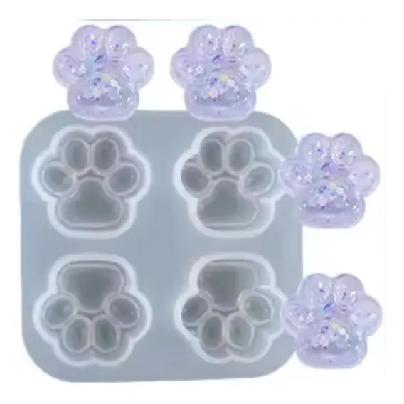 Forma Molde Silicone Resina 4 Patinhas Pata Cachorro Gato Foto 1