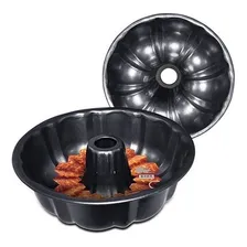 Forma Para Assar Bolo Ou Pudim Em Aço Antiaderente Cozinha Cor Preto Foto mini 3