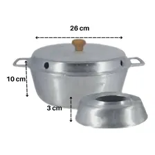 Forma Para Fazer Bolo No Fogão Em Alumínio Batido N°26 Cor Polido Foto mini 4