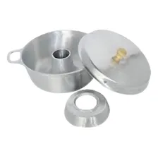 Forma Para Fazer Bolo No Fogão Em Alumínio Batido N°26 Cor Polido Foto mini  2