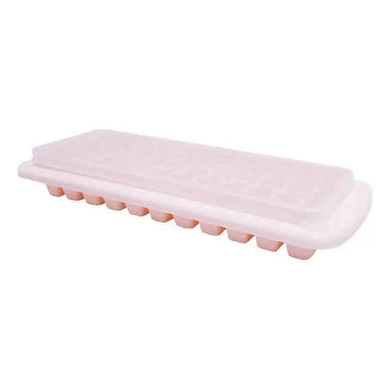 Forma Para Gelo Com Tampa Empilhável Em Plastico Rosa Foto 1