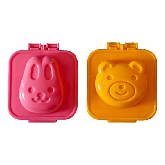 Forma Para Modelar Ovo Cozido Doces 3d - Urso E Coelho Foto 1