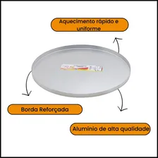 Forma Para Pizza 35 Cm Diâmetro Aluminio Borda Pizzaiolo Foto mini 4
