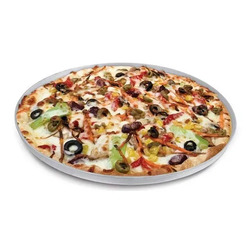 Forma Para Pizza Em Aluminio Com Diametro De 35 Cm Altura 2 Cor Cinza Foto 1