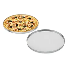 Forma Para Pizza Em Aluminio Com Diametro De 35 Cm Altura 2 Cor Cinza Foto mini 3