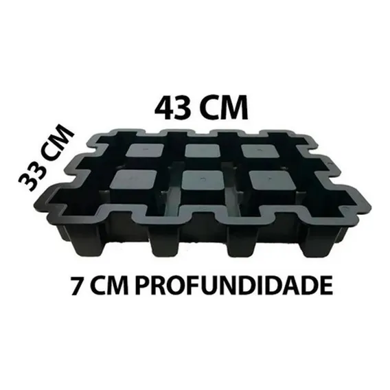 Forma Piso Concregrama Preta Gme Formas Medida 43x33x7 - 2un Foto 1