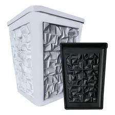 Forma Vaso 3d Abs Gesso Cimento Profissional Jardim Abstrato Cor Preto Foto mini 1