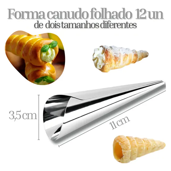 Forminha Canudo N°2 Aluminio Casquinha Cone Doce 36 Unidades Cor Cinza Foto 1