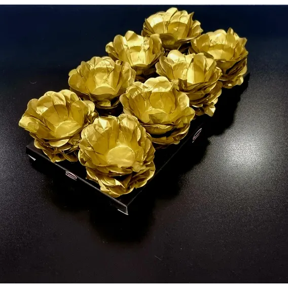 Forminha Porta Doces Finos Gourmet Floral Seda Com 40 Unid. Cor Dourado Foto 1