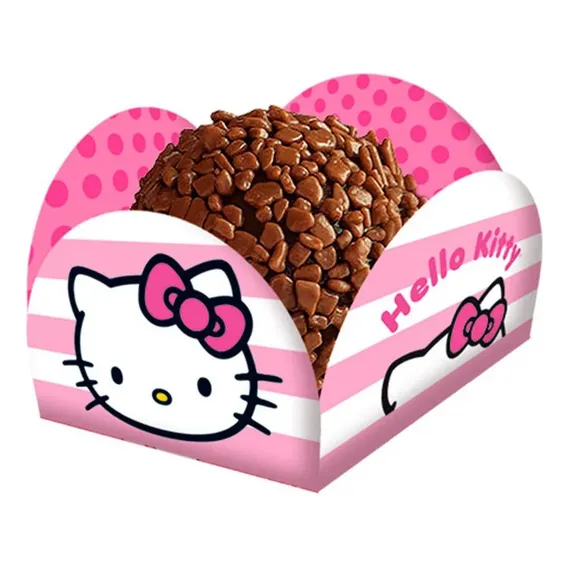 Forminhas Para Doces 4 Pétalas Festa Hello Kitty 40 Unidades Cor Rosa Foto 1