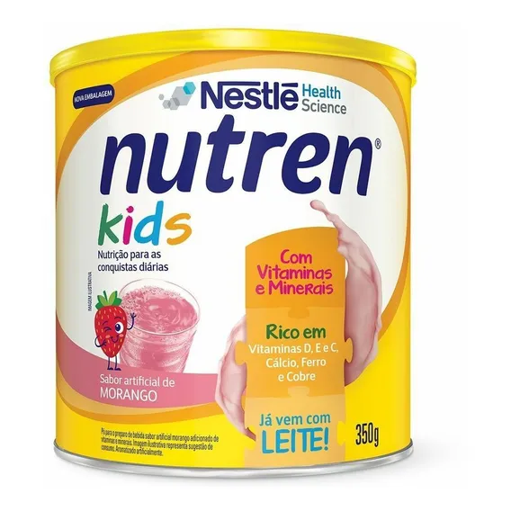 Fórmula infantil em pó Nestlé Nutren Kids sabor morango en lata - Kit de 3 de 350g - 3 a 6 anos Foto 1