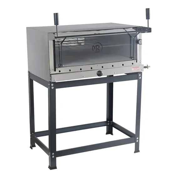 Forno De Pizza 80x60 Profissional Com Pedra Refratária A Gás Cor Prateado Foto 1