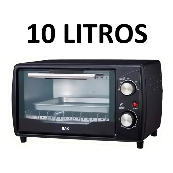 Forno Elétrico Bak 10l Bancada Timer Termostato 110v Cor Preto Foto 1