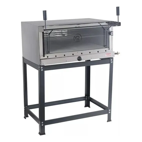 Forno Industrial Refratário Gás 80x60 Inox Pizza Similares Cor Prateado Foto 1