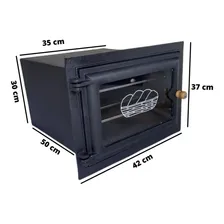 Forno P/ FogĂŁo A Lenha Frente de AlumĂnio Quadrada c/ Vidro P Brassol Foto mini 4