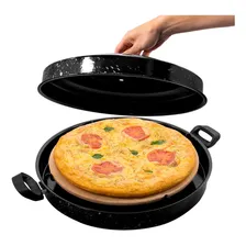 Forno Para Pizza Portátil Pedra Refratária Com Pá Alumínio Foto mini 1