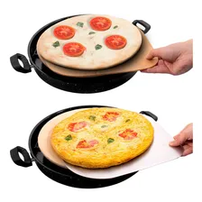 Forno Para Pizza Portátil Pedra Refratária Com Pá Alumínio Foto mini 3