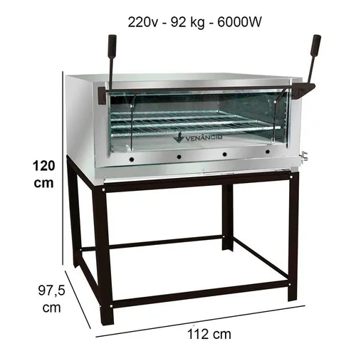Forno Refratário Elétrico Inox 95x95 Roma Feri110 Venâncio Foto 1