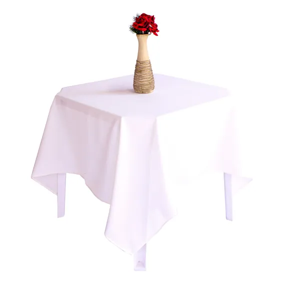 Forro Para Mesa Quadrada Oxford 1,50m X 1,50m ( 70 Unidades) Cor Branco Liso Foto 1