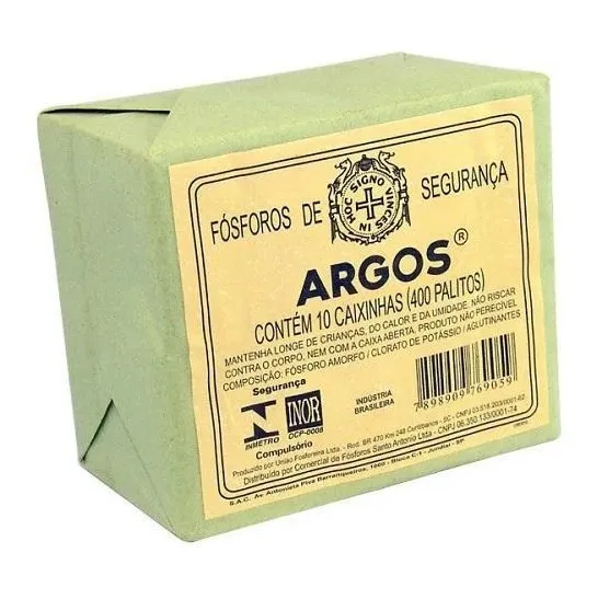 F贸sforo Argos Com 10 Caixinhas (400 Palitos) Foto 1