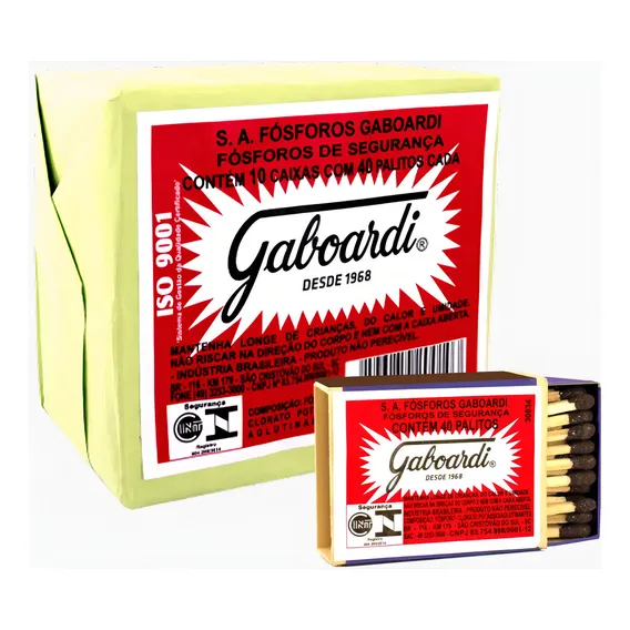 F贸sforo Tradicional Pacote De 10 Caixa C/40 F贸sforos Atacado Foto 1