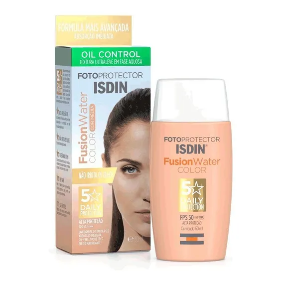 Fotoprotetor Isdin Fusion Water Color Oil Control Fps50 50ml Foto 1
