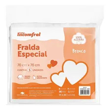 Fralda Bebê Especial Branca 5un 70x70cm 100% Algod Incomfral Foto mini 1