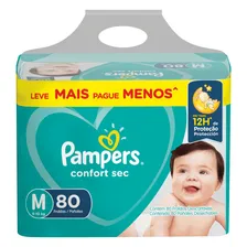 Fralda Descartável Confort Sec M 80 Unidades Pampers Gêner Foto  mini 1