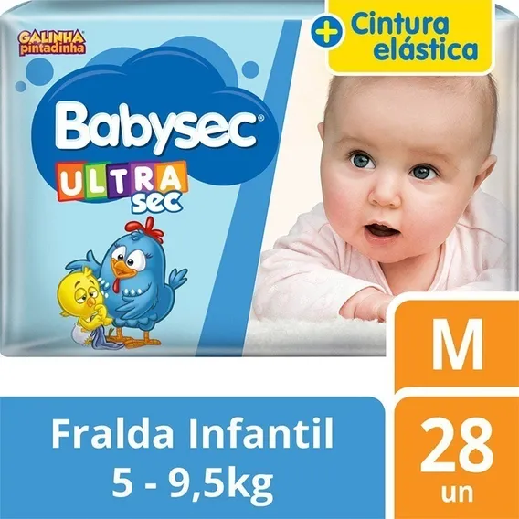 Fralda Descartável Infantil Babysec Ultra Sec Atacado Barato Tamanho Médio (M) Foto 1