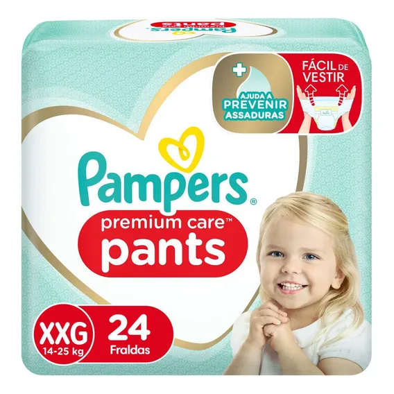 Fralda Descartável Infantil Pants Pampers Premium Care XXG Pacote 24 Unidades Foto 1