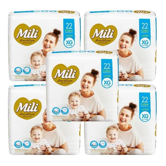 Fralda Descartável Love& Care- Mili- Tam. Xg- 110 Fraldas Foto 1