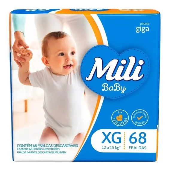 Fralda Descartável Mili Baby Giga Pacote C68 Fraldas - Mili Foto 1