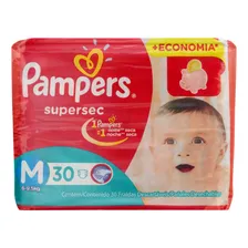 Fralda Descartável Supersec Pampers M 30 Unidades Foto mini 1