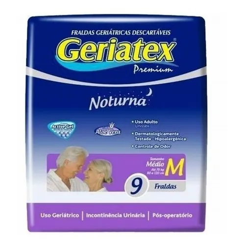 Fralda Geriatex Premium M Com 9 Unidades Tamanho Médio Foto 1