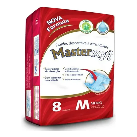 Fralda Geriátrica Mastersoft Regular M 8 Unidades Foto 1